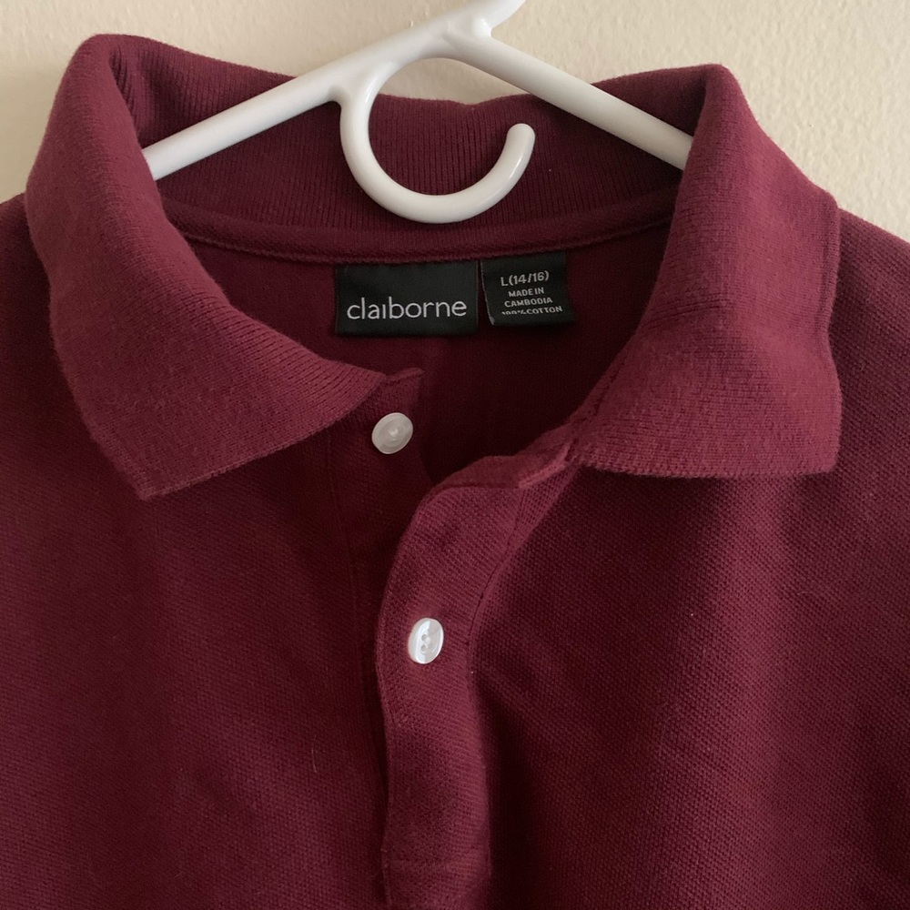 Boys Maroon Collared Shirt - Picture 3 of 3